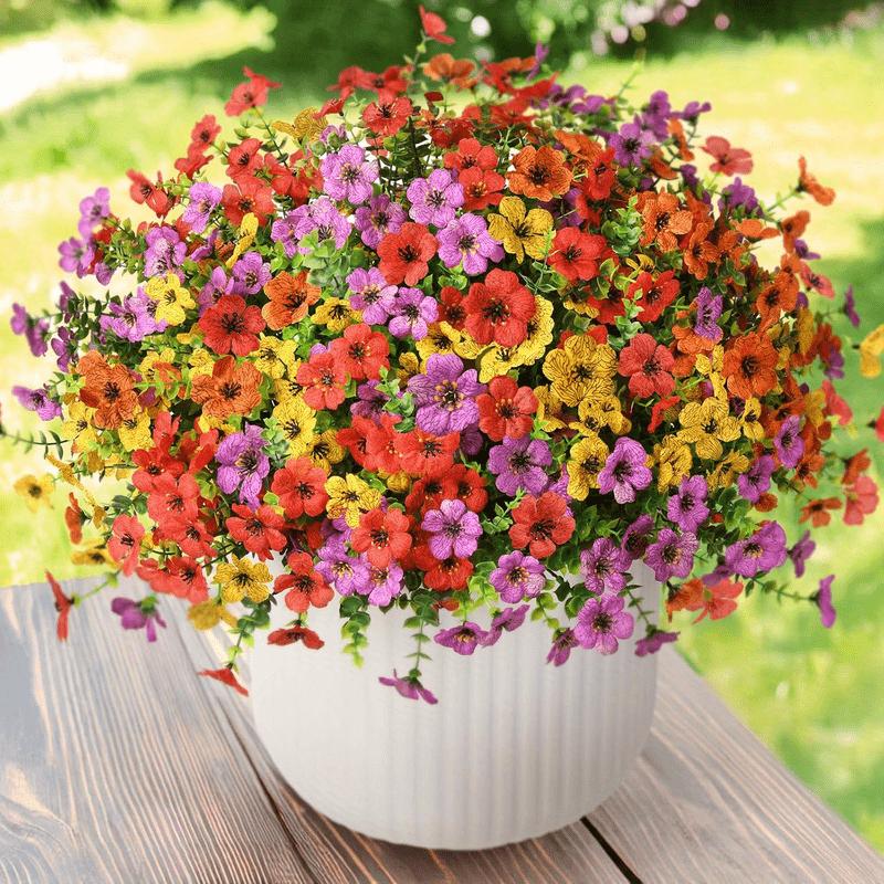 12 st UV-beständiga bleknar inte Konstgjorda Blommor Realistiska Falska för hotell Trädgård Gård Uteplats Balkong hem Utomhus Alla Säsonger Dekor