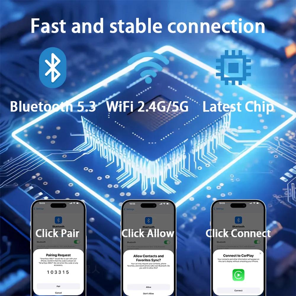 NEW 2in1 Wireless CarPlay Adapter Android Auto AI Smart Box Car Intelligent Systems For VW Toyota Nissan Honda Ford Benz