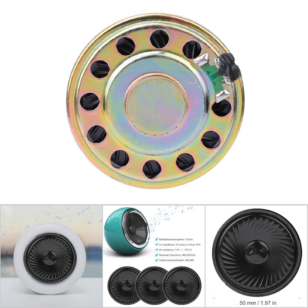 10pcs 50x7.6mm 8 Ohm 0.5W Round Speaker Horn Audio Loudspeaker Repair Parts
