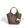 Leather fashion vegetable basket handbag premium light luxury bucket bag versatile commuter shoulder messenger bag women's bag
