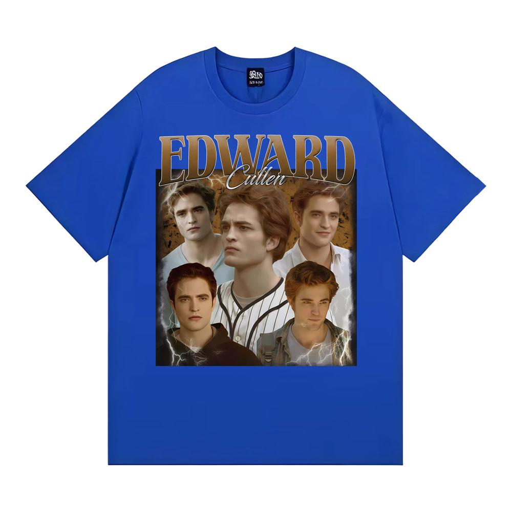 Edward Cullen Vintage Funny Graphic T-shirt Men Women Classic Fashion Hip Hop Short Sleeve T Shirts Casual Loose Cotton T-shirts