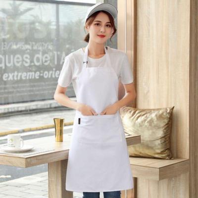 Unisex Schwarze Halter-Latzschürze für Café- und Restaurantpersonal