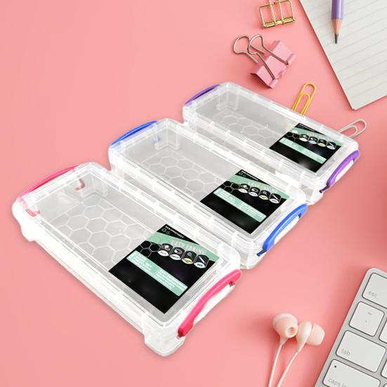 

Пыленепроницаемая коробка для канцелярских принадлежностей, минималистичный прозрачный прочный несущий держатель для ручек, школьные принадлежности
