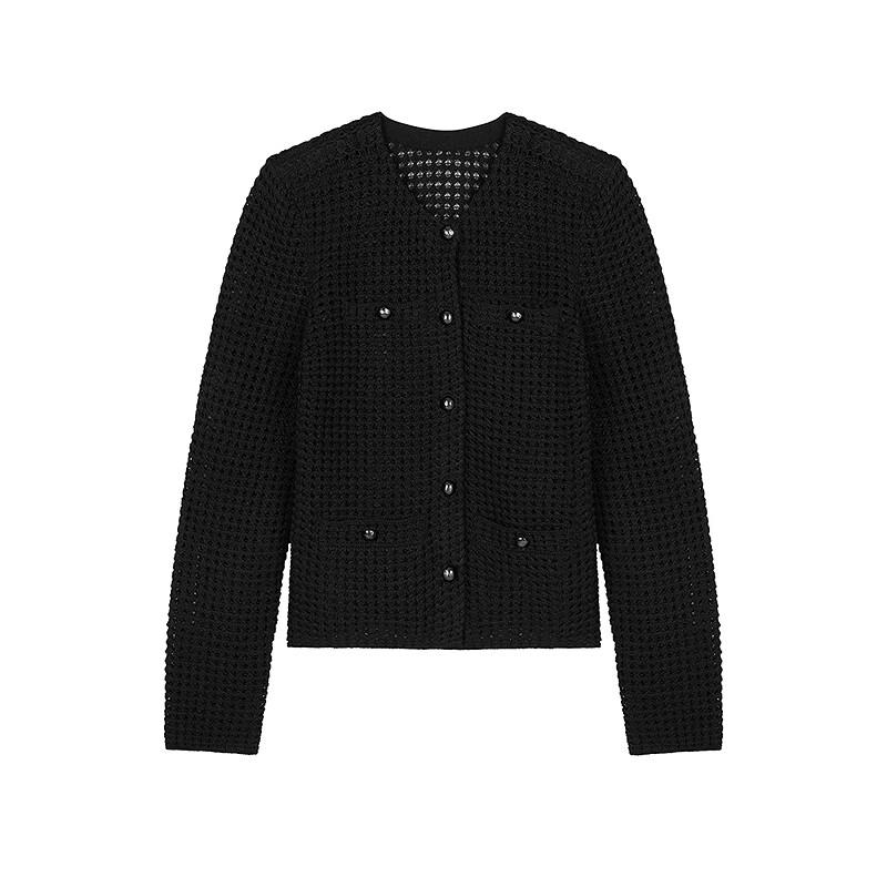 JNBY 2025 Spring Round Neck Long Sleeve Knitted Sweater