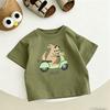 Casual TShirt Boys And Girls Cartoon Printed Tops Kids New Design T-shirt Solid Color All-match Tops Children's Summer Clothes