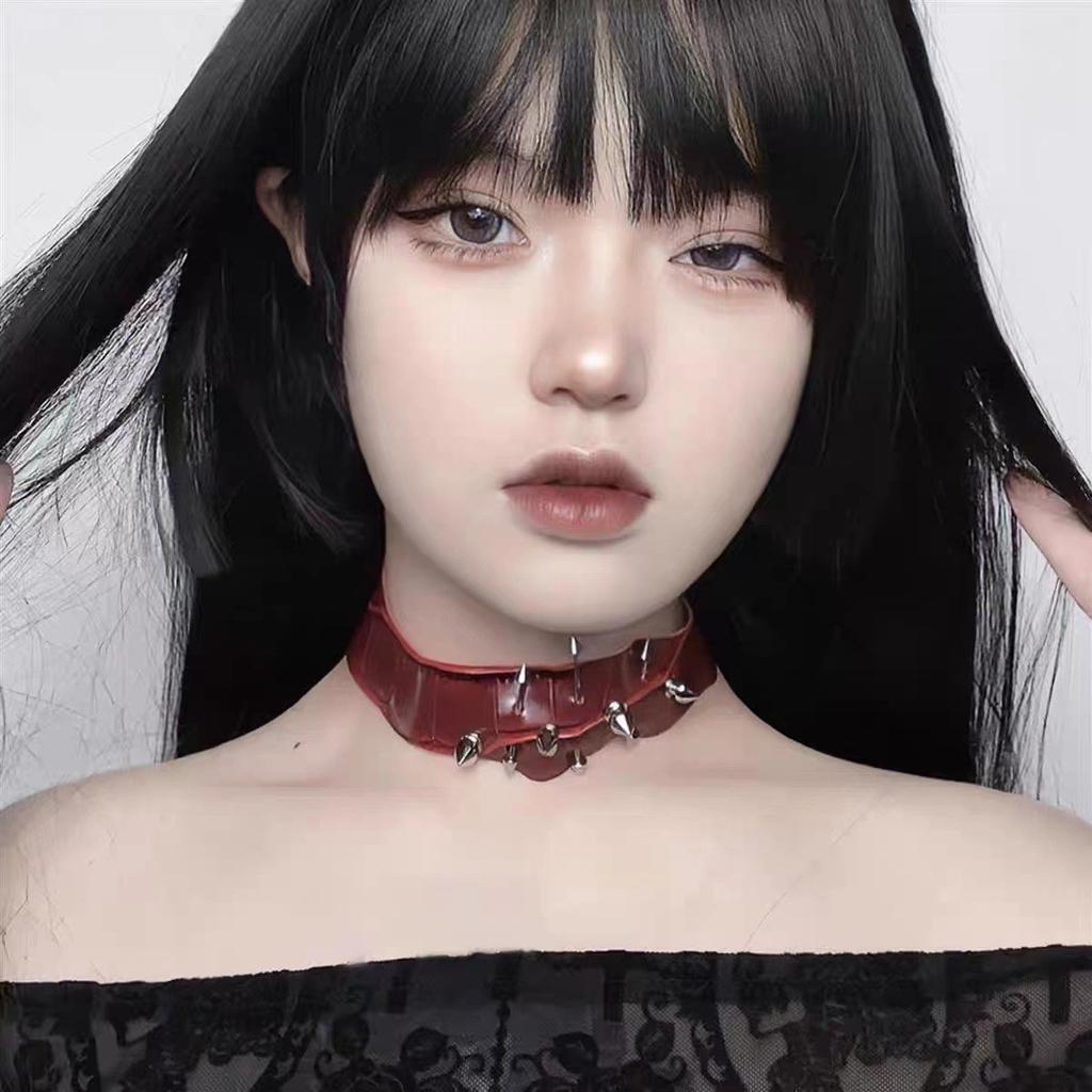 European and American cross-border y2k babes butterfly leather collar punk rock choker collarbone chain necklace foreign trade jewelry