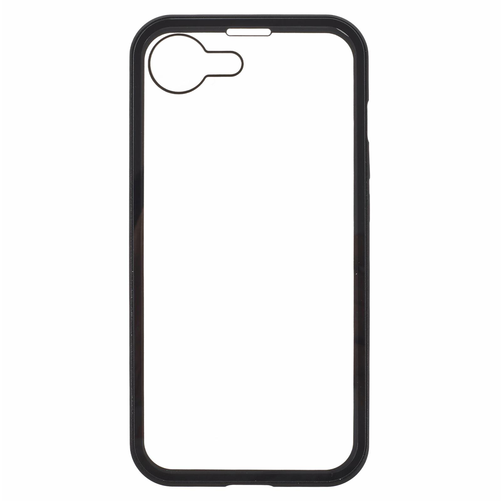

For iPhone 16e Case Double-Sided Tempered Glass Magnetic Clear Phone Cover Red