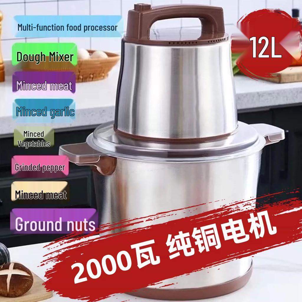 High-Power Multifunctional Food Processor: Electric Mincer & Mixer for Large Capacity