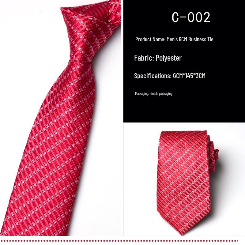 Men s Red Business Formal Tie - 7cm Wedding and Professional Wear