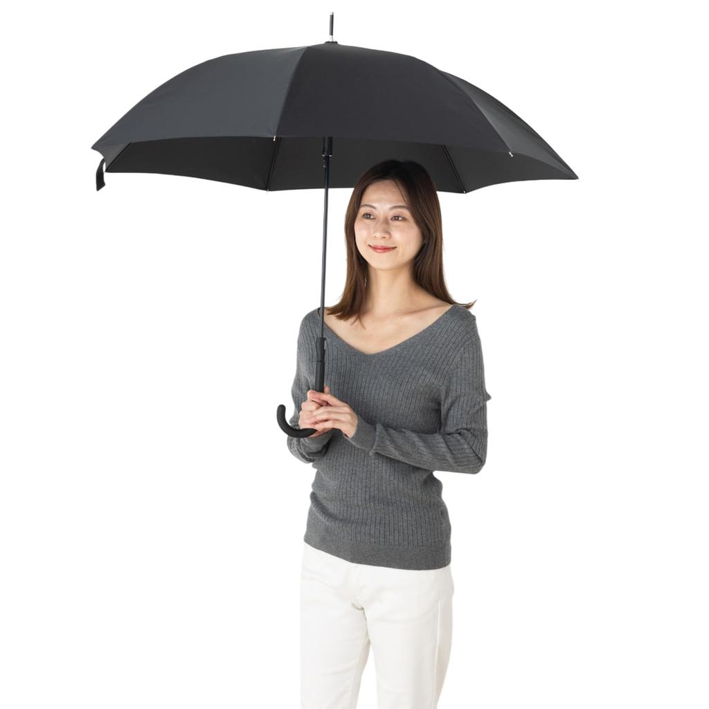 Super Windproof Plain Smart Jump Umbrella 58cm X 7R Black HL2558CHJP Quick-Dry Water-Repellent Women's