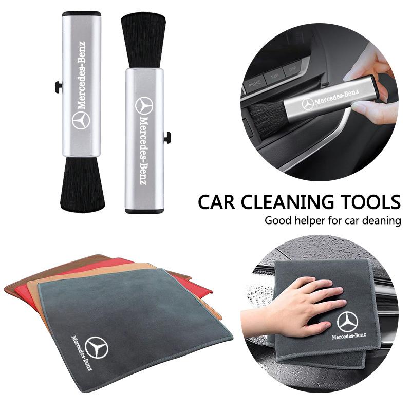 For Mercedes Benz Car Cleaning Soft Brush With Car Wash Towel Microfiber Cleaning Cloth For Mercedes Benz W205 W204 W203 W212 GLC CLA GLA AMG