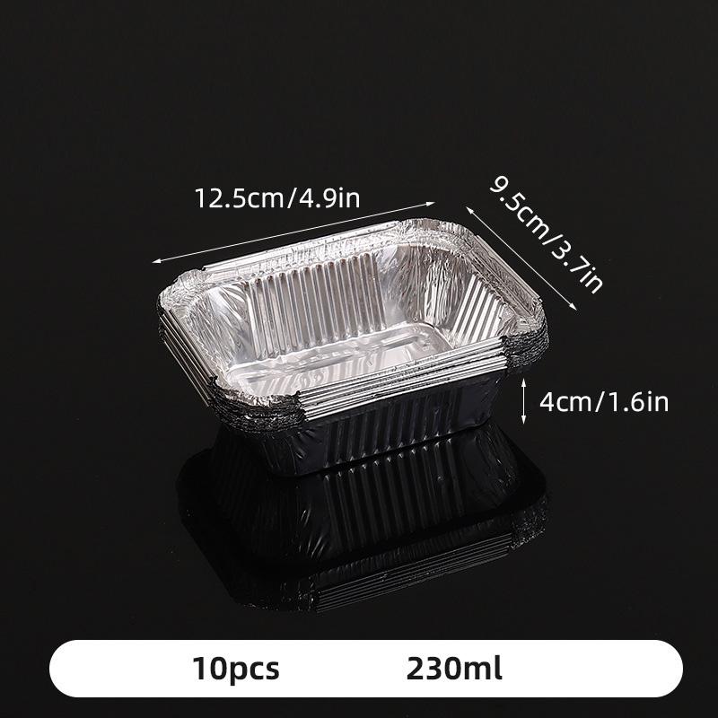 

10 шт. Прямоугольный поднос из фольги для аэрофритюрницы, одноразовые контейнеры для еды, миски, коробки для тортов на вынос, алюминиевая упаковочная коробка