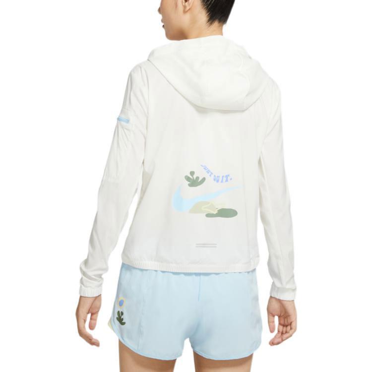 Nike Logo Print Running Hoodie Women Jackets White DX6156-133