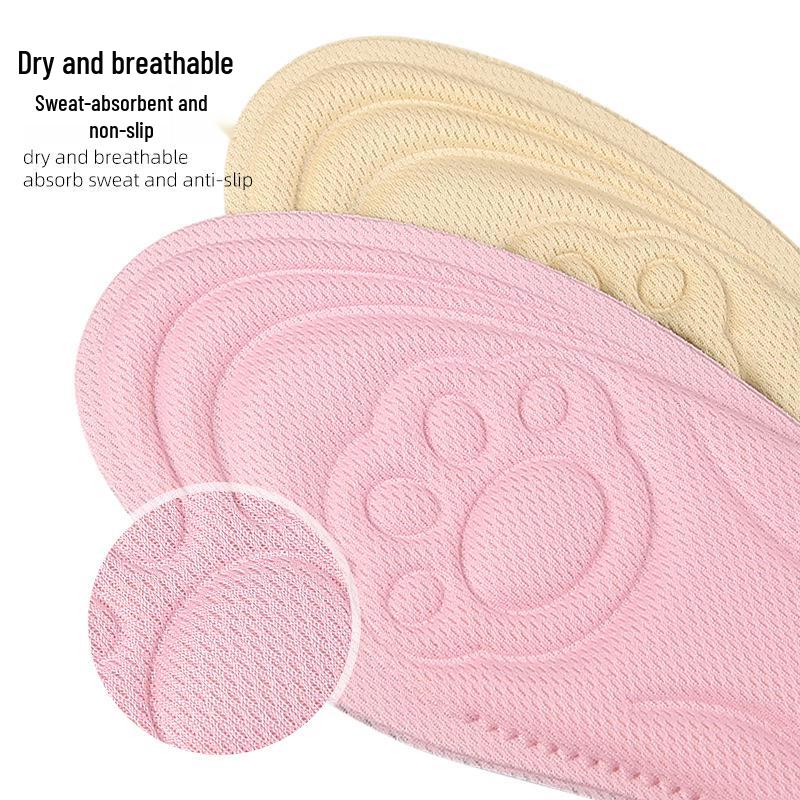 4D Shock-Absorbing Breathable Sports Insoles - High Heel Cushion with Massage and High Elasticity