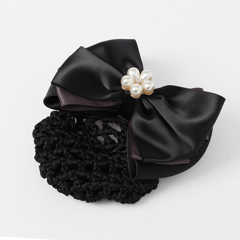 Women's Daily Pearl Ribbon Hair Net Updo Hair Net