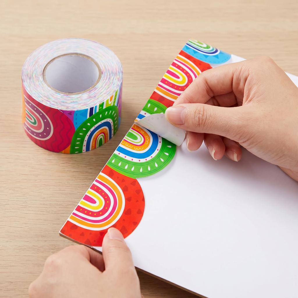 Roll Chalkboard Sticker with Pencil Design for Home Decoration Border Trim Projects Self-Adhesive