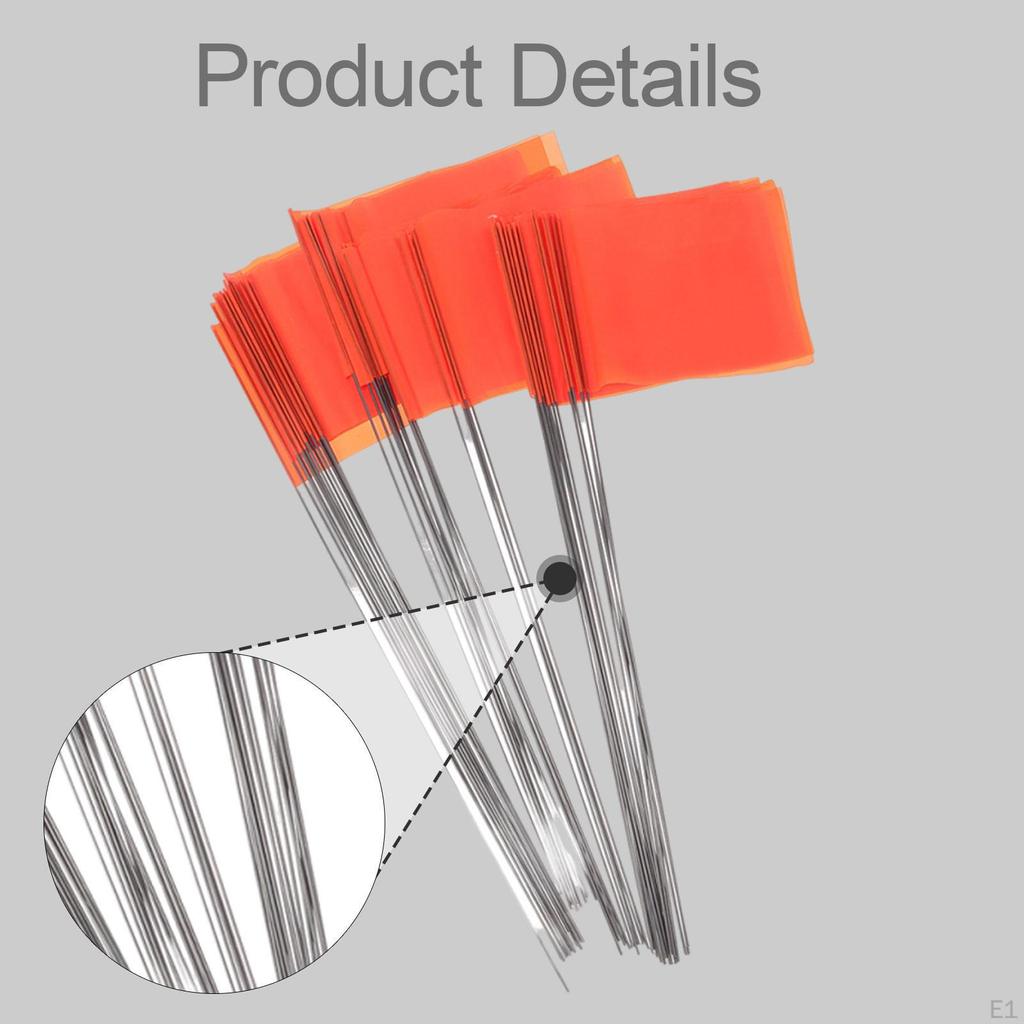 50x Steaguri de Marcare Portocalii Scrise Practice Premium Multifuncționale Marcatoare Steaguri pentru Gazon pentru