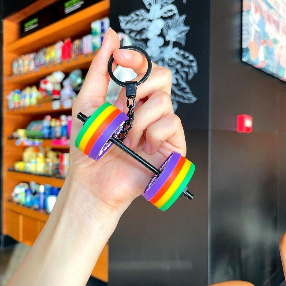 Detachable Simulation Dumbbells Keyring Dopamine Fitness Series Pendant Gifts