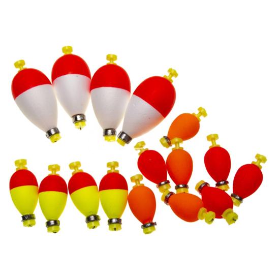10/16Pcs EPS Foam Fishing Float with Weights Long Casting Lightweight High Visibility Buoyancy Ball Buoy Bobber Float Saltwater Freshwater