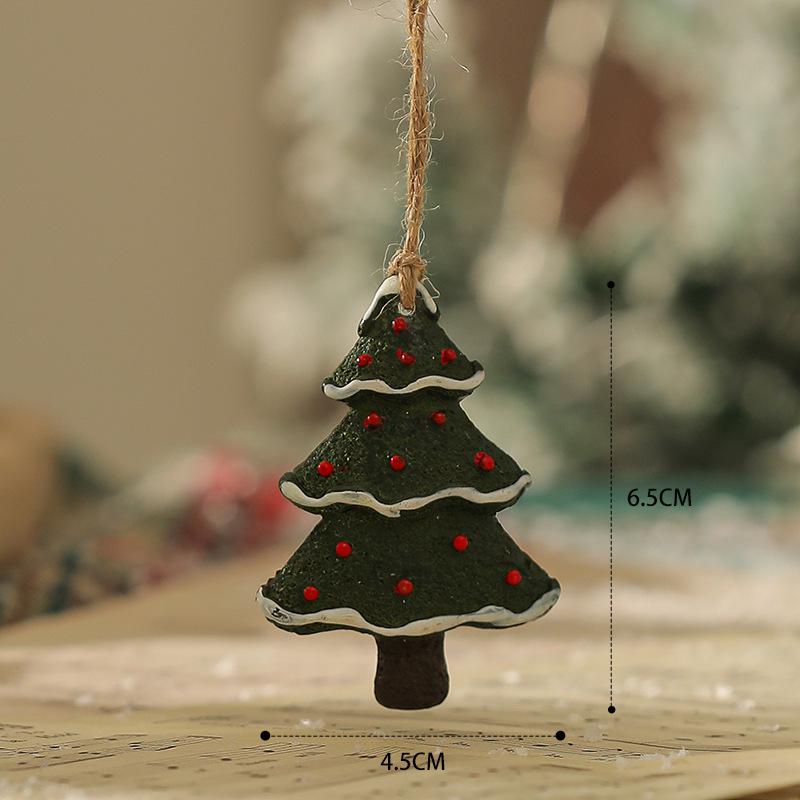 American Retro Christmas Snowman Cane Resin Pendant for Tree Decoration