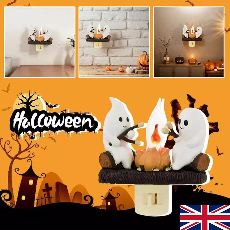 

Призрачный костер мерцающий ночник, ночник с зефиром огня, подарок на Хэллоуин As shown