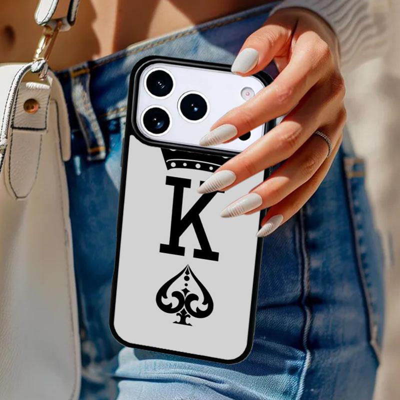 King Of Diamonds Playing Cards Phone Case For iPhone 17 Air 14 15 13 12 Max Cover For Apple 14 15 16 16e 11 Pro Max Plus