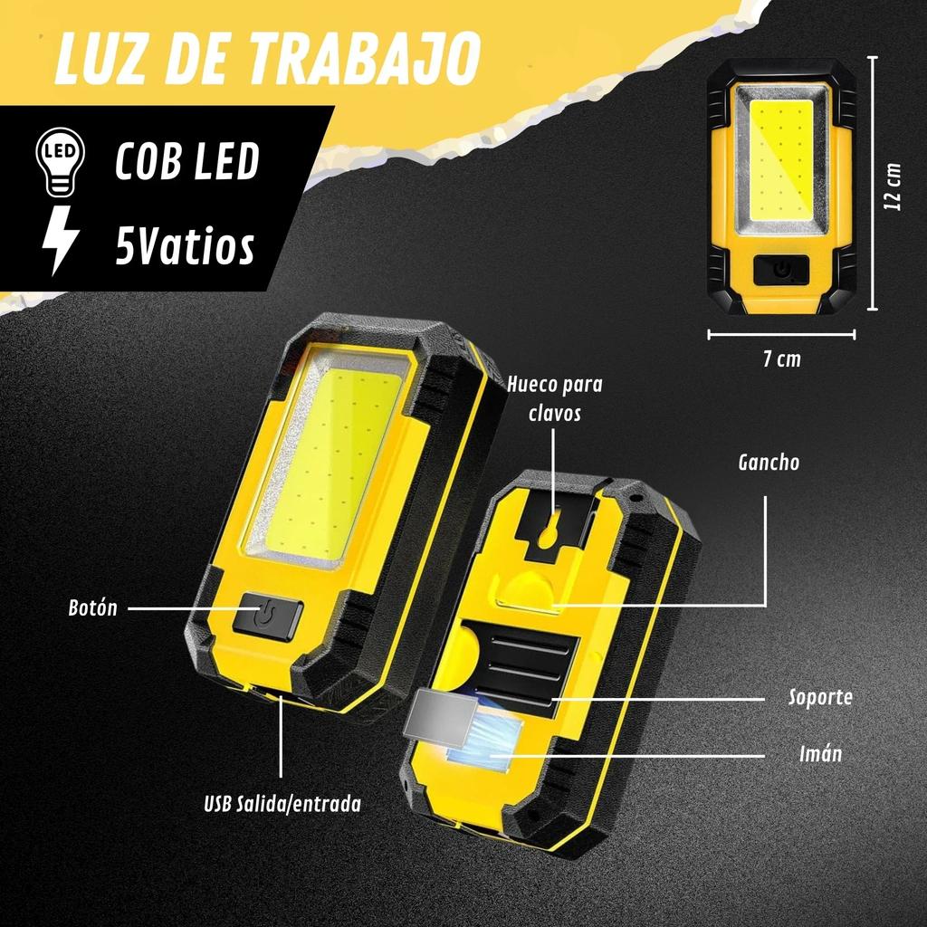 30W Super Bright COB Flashlight 4000mAh Rechargeable Work Light Portable Magnetic Power Bank Emergency Camping Outdoor Lamp