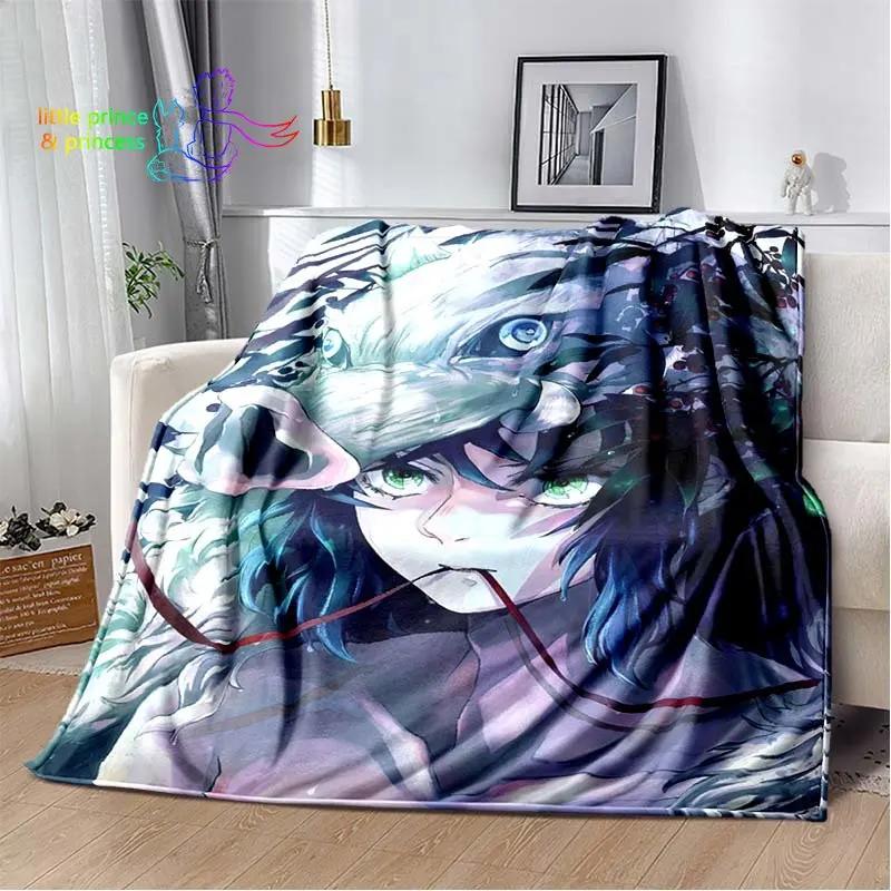 Hashibira Inosuke Demon Slayer Character Anime Blanket Lightweight Comfortable Soft Breathable Ultra Warm Blanket Bedding Travel