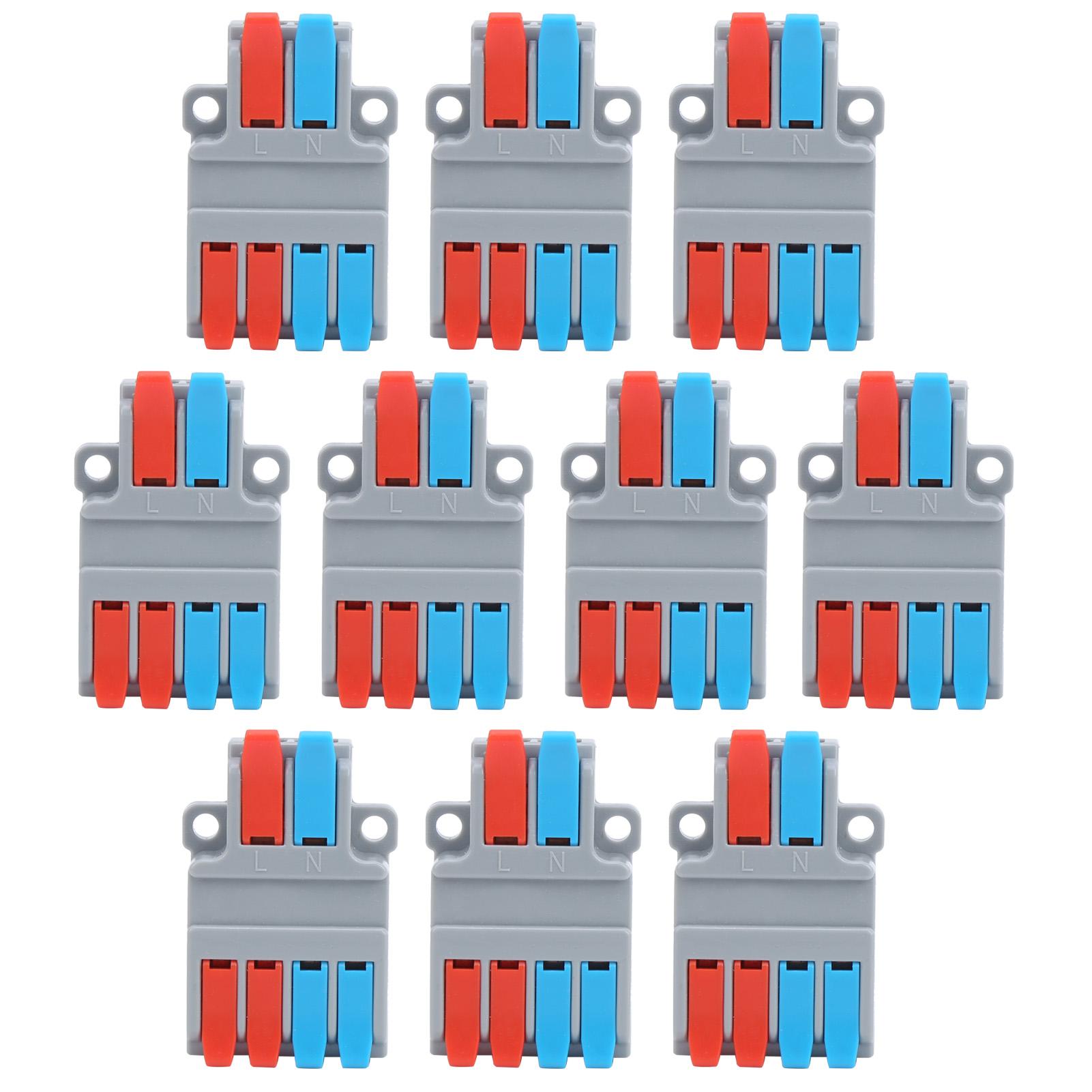 

10Pcs Cable Connector Terminal Multi Function 2 In 4 Out Quick Wiring Connection LT624