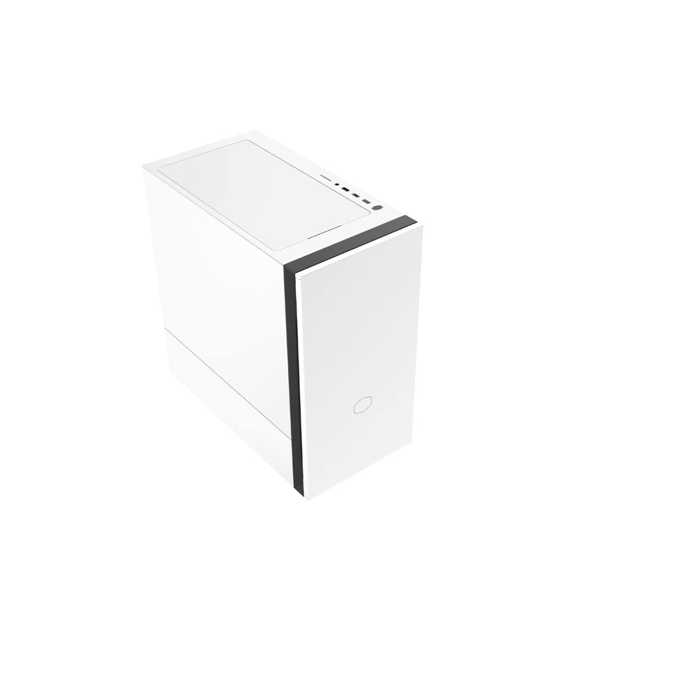 Cooler Master Silent PC Case White Model with Soundproof Steel Left Side Panel [Silencio S400 White Steel]