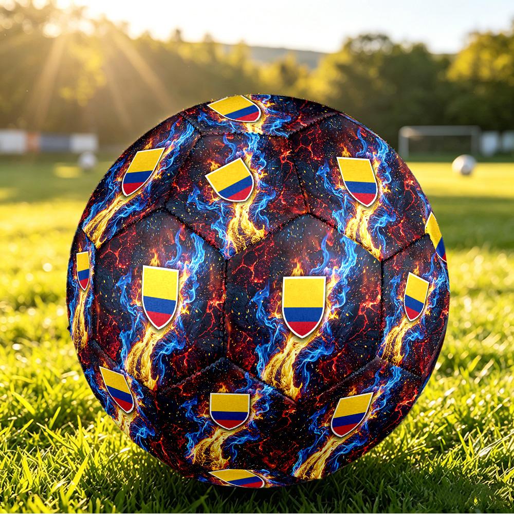 Pallone da Calcio Stampato Colombia Taglia 5 Resistente all'Usura Standard da Allenamento per Adulti Regalo per Appassionati per Partite Sportive Indoor Outdoor