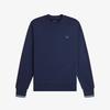 Fred Perry [Baseline] Crewneck Sweatshirt - Tennis Blue/Snow White/Deep Mint Afpm2617535-86A