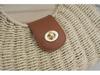 Seaside Holiday Retro Woven Beach Bag - Women's Handheld Shoulder Crossbody