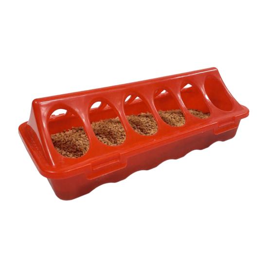 

Chick Feeder 12-Hole Trough Feeder Flip-Top No Spill Poultry Feeder No-Waste Trough with Multiple Feeding Holes for Chicks Ducks Small Poultry червоний