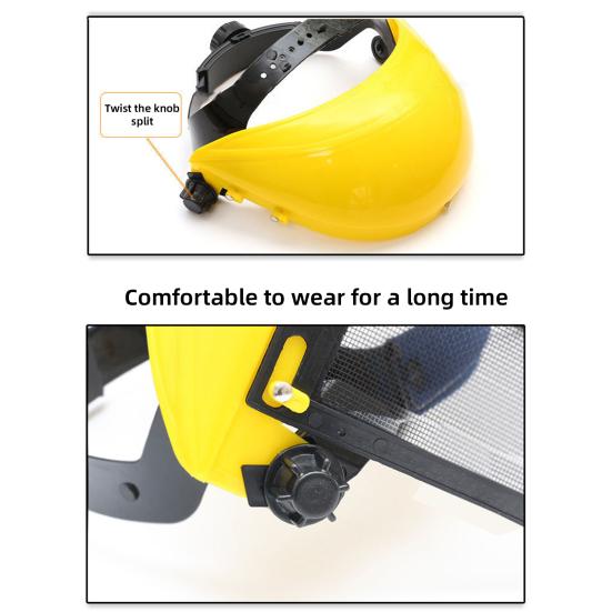 Ochronna osłona twarzy Safety Osłona leśna z metalowym wizjerem Kask ochronny do obróbki drewna do piły łańcuchowej, prac na podwórku, wycinania chwastów, ścinania drzew
