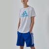 Adidas T Shirts Men's White Crew Neck Moderate Straight Fit ADITSG2SMU-WBU-1