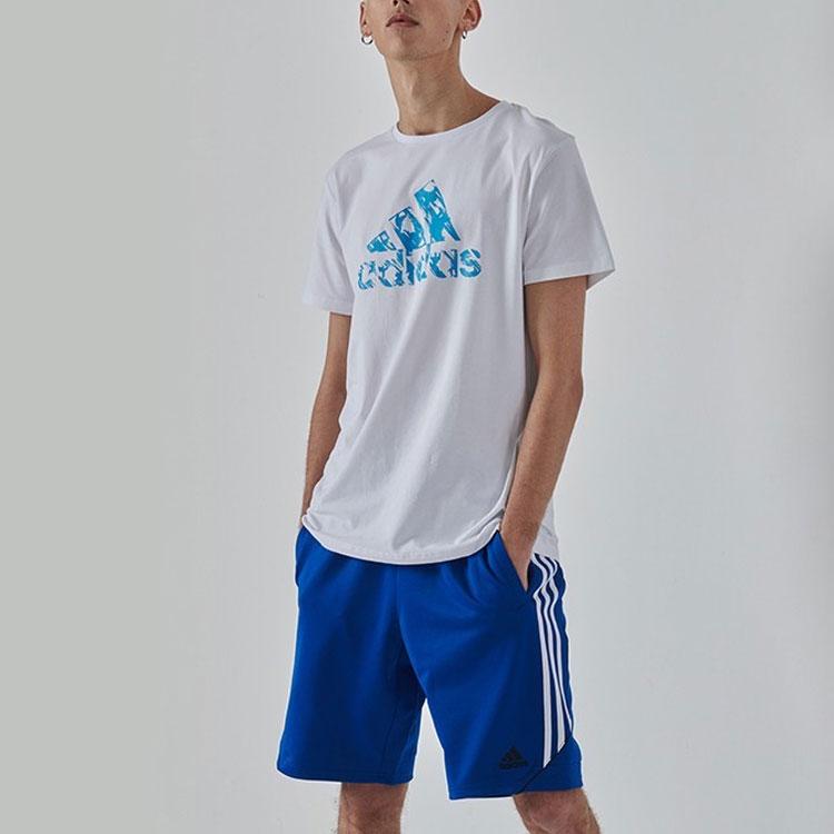 Adidas T Shirts Men's White Crew Neck Moderate Straight Fit ADITSG2SMU-WBU-1