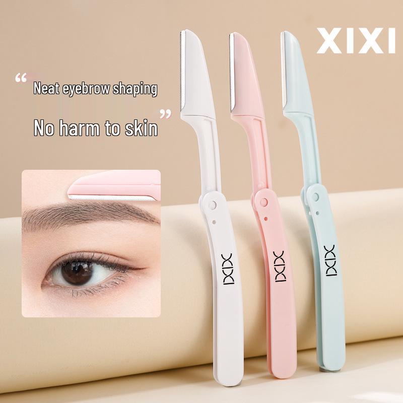 xixi Compact Folding Stainless Steel Eyebrow Razor – Easy for Beginners, Portable, and Perfect for Students