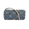 T Monogram Pattern Beaded And Sequin Detail Cylinder Bag Women Shoulder Bag Denim-Blue 175542-500
