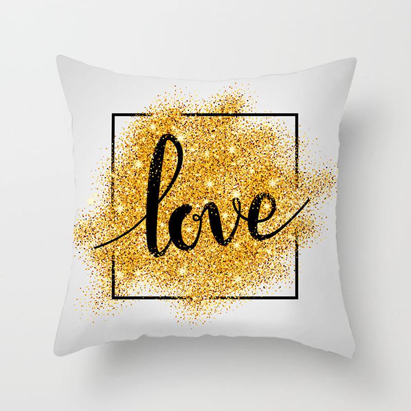 

Sofa Pillow Cover, Cushion Cover, Nordic Home Textile Fabrics, Simple Golden Digital Printing 45 * 45Cm (excluding pillow core)
