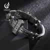 Fongten Kruis Bedels Armband voor Mannen Roestvrij Staal Zware Mannen Armbanden Mannelijke Retro Rune Zilverkleurige Sieraden Armband