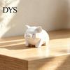Customizable White Pig Figure 3D Printed Piglet Figurine, Geometric Low Poly Piggy Statue, Durable DIY Painting Art Craft PLA Modern Desktop Ornament