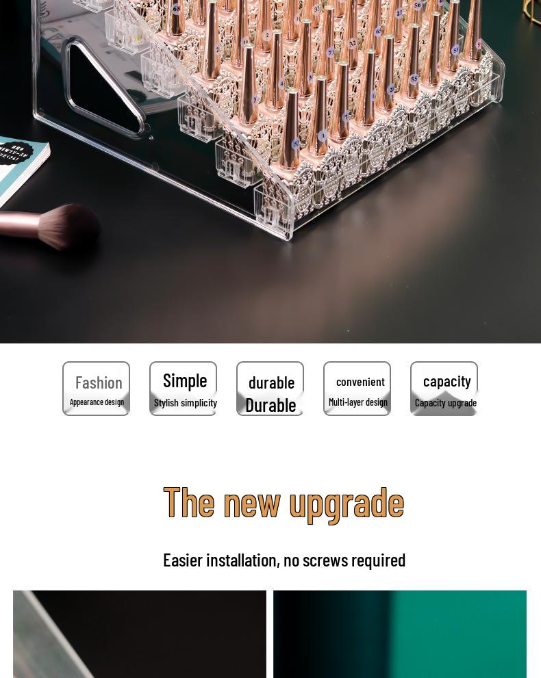 Acrylic Organizer Stand for Nail Polish, Perfume, Lipstick, Essential Oils, and Cosmetics