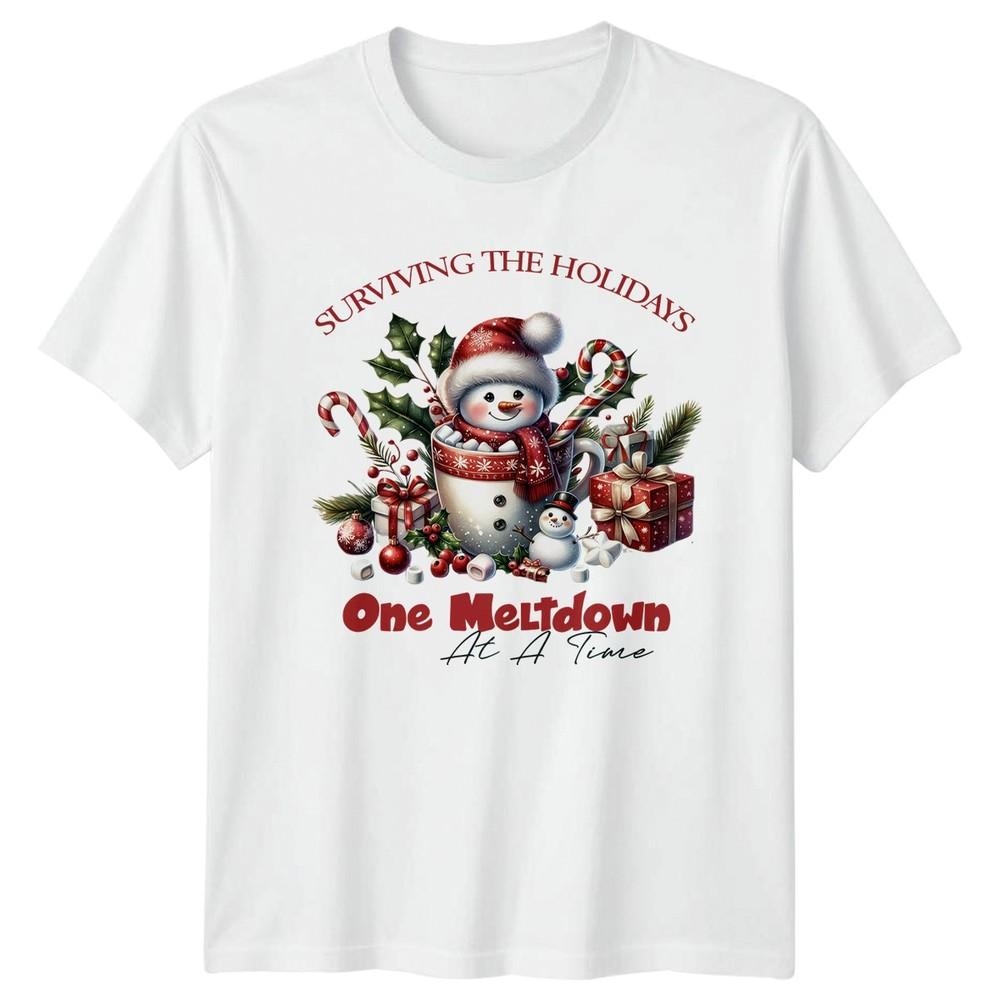 Surviving The Holidays One Meltdown At A Time Christmas Unisex Tee Unisex Unisexs S