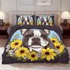 French Bulldog Duvet Cover Set Cute Animal Modern Decorative 3 Piece Bedding Set With 2 Pillowcase Dog Pattern Comforter Covers