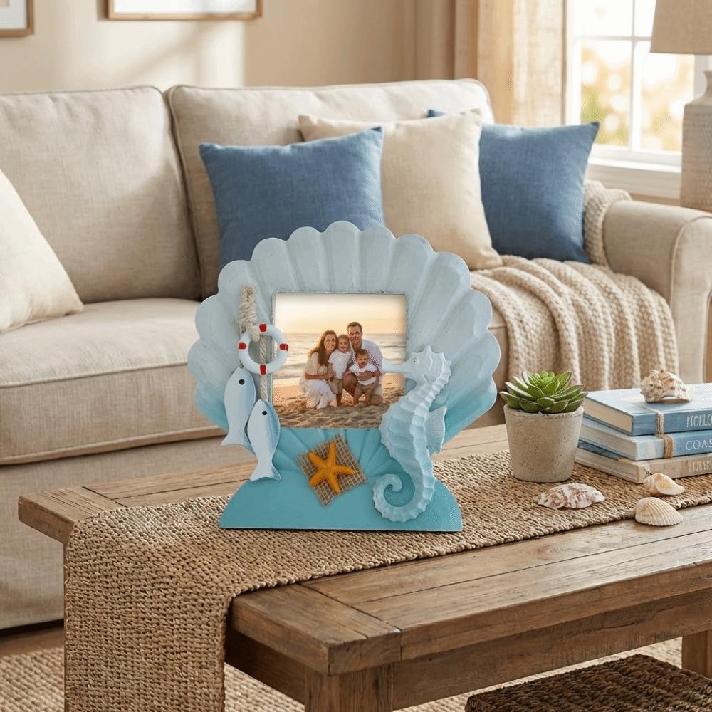 Unique-shaped Ocean-Themed Photo Frame Wooden Instant Photo Frame Living Room