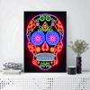 Neon Effect Skull Posters and Prints Modern Painting Wall Art Pictures for Living Room Game Room Home Decoration Gifts