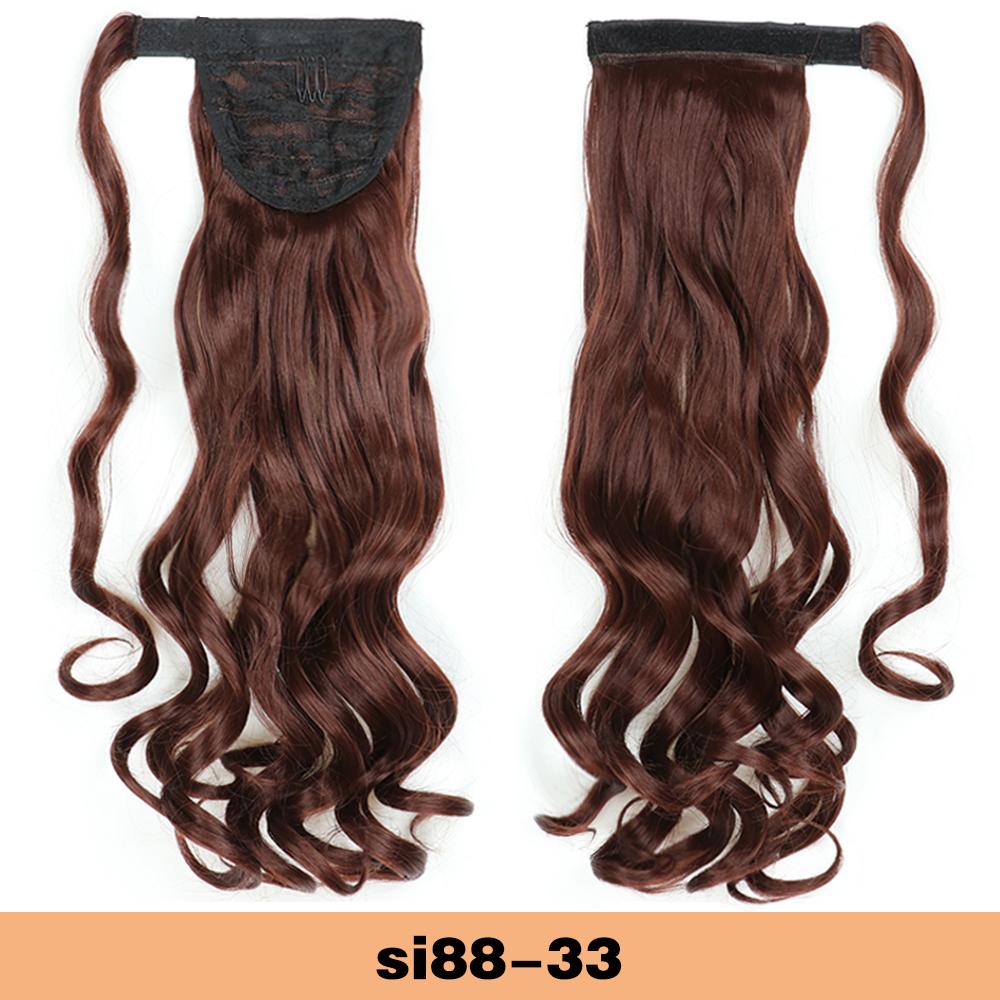 Synthetic Long Wavy Ponytail Extensions Wrap Around Hair Ponytails Wavy Clip In Hairpieces For Women