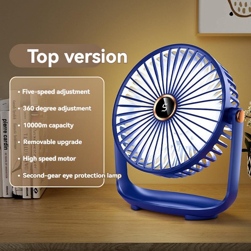 USB Rechargeable Table Fan Portable Mini Desk Fan 360 Degree Rotation Adjustable Clip-on Fan For Student Dormitory
