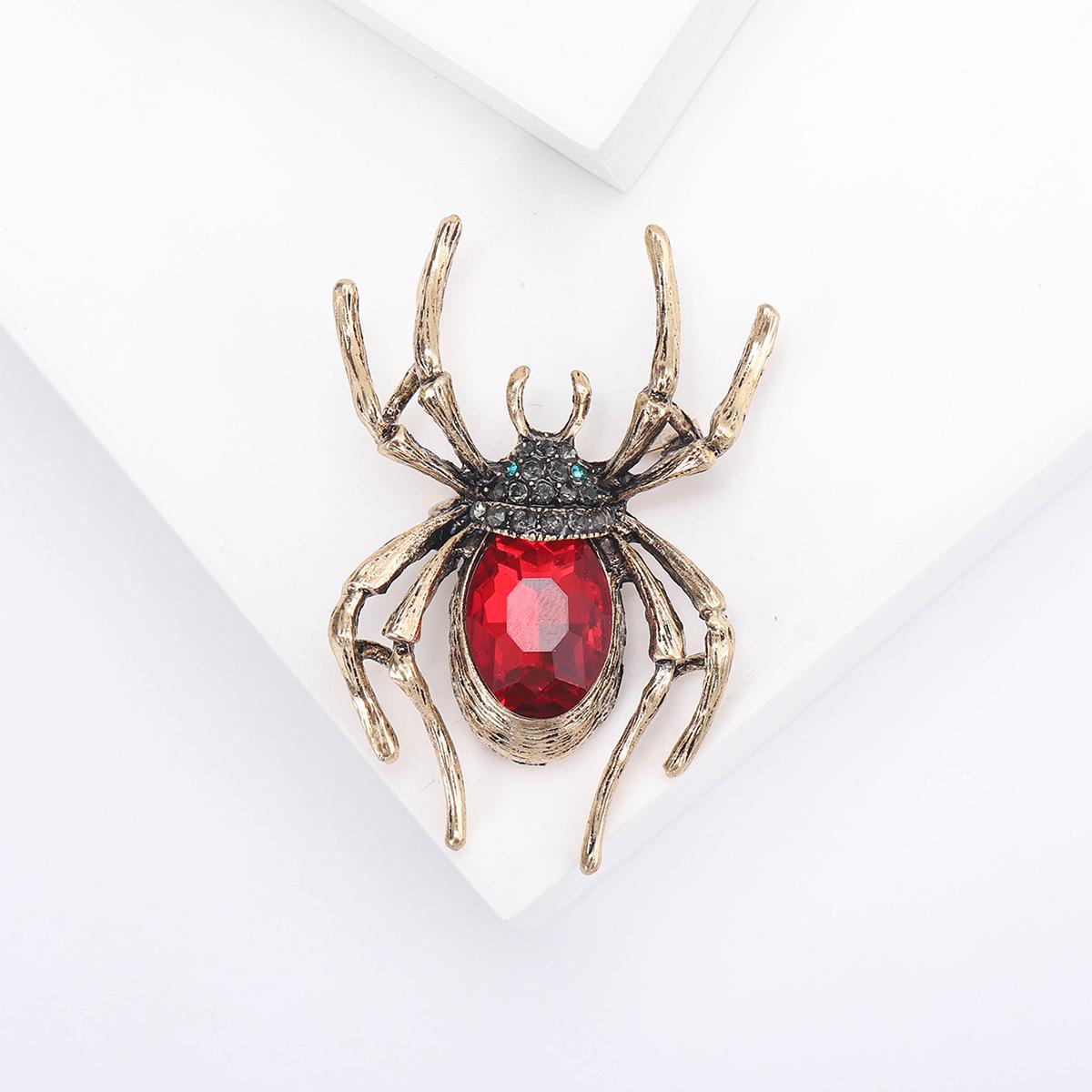 

Vintage Crystal Spider Brooch: European-American Alloy Insect Pin for Creative Fashion & Versatile Clothing Accessories